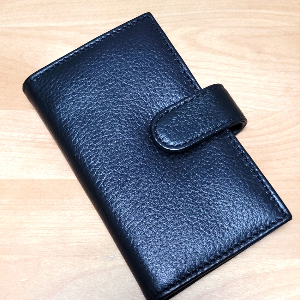 BLACK MINI CARDHOLDER WALLET | Genuine Leather